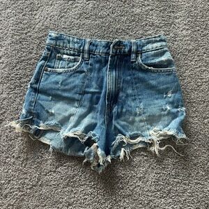 Zara Distressed Blue Jean Shorts